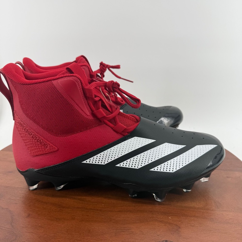 Adidas Adizero Chaos Football Cleats Red Black White Mid Top IE3999 Men Size 11